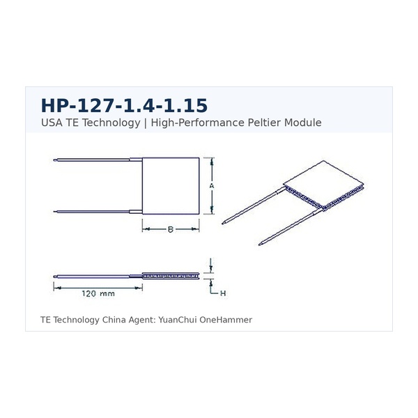 美国 TE Technology HP-127-1.4-1.15 高性能热电致冷片 元锤OneHammer