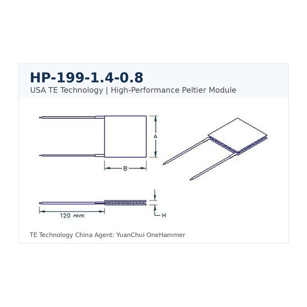 美国 TE Technology HP-199-1.4-0.8 高性能热电致冷片 元锤OneHammer