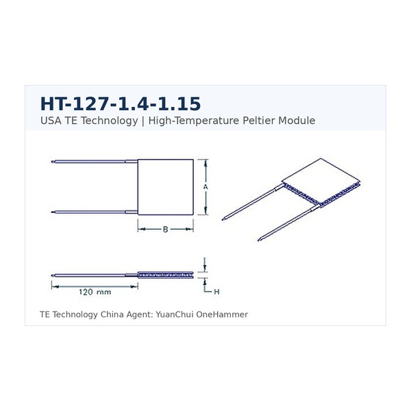 美国 TE Technology HT-127-1.4-1.15 耐高温热电致冷片 元锤OneHammer
