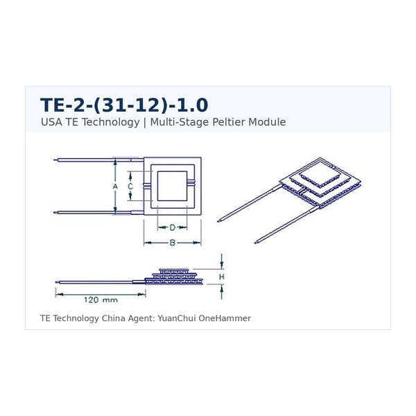 美国 TE Technology TE-2-(31-12)-1.0 小尺寸热电致冷片 元锤OneHammer